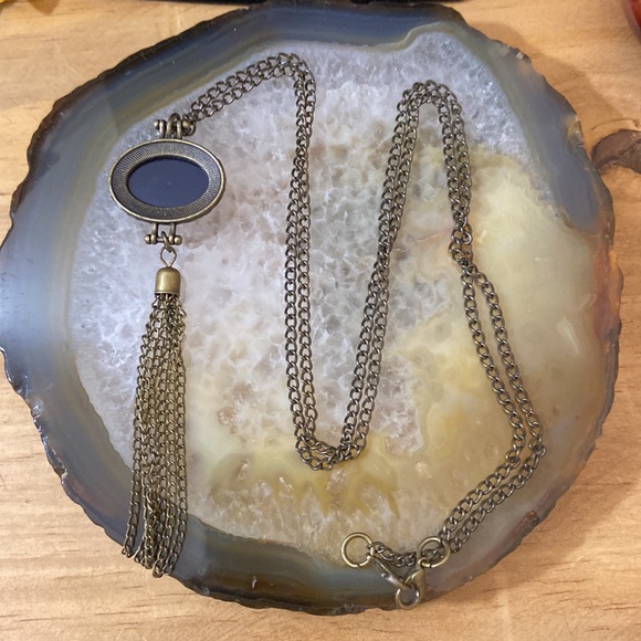 Sold do not share Dark blue tassel necklace - Picture 6 of 11